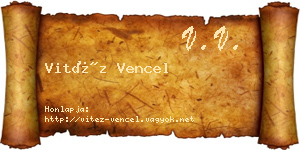 Vitéz Vencel névjegykártya